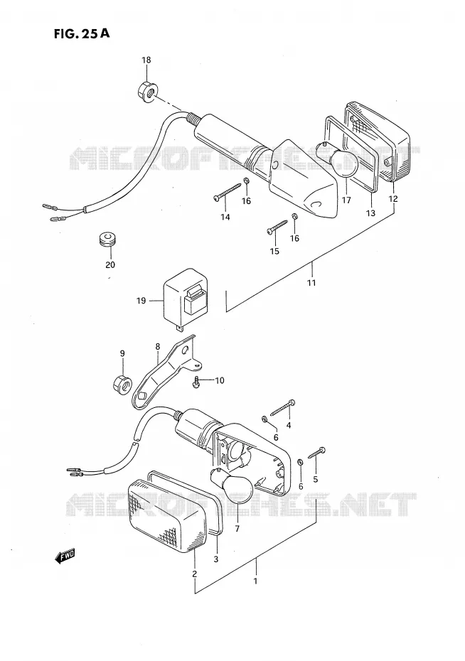 CLIGNOTANTS (MODELE R) Suzuki MOTO 650 DR 1994  DR650RUR(E4)