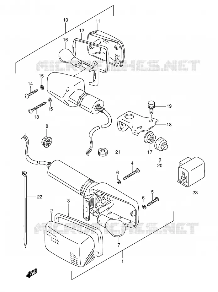 CLIGNOTANTS (MODELE R) Suzuki MOTO 800 DR 1994  DR800SUR