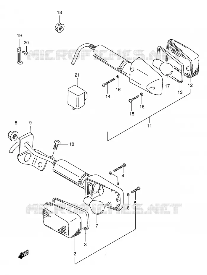 CLIGNOTANTS Suzuki MOTO 125 DR 2000  DR125SEUY(E4)