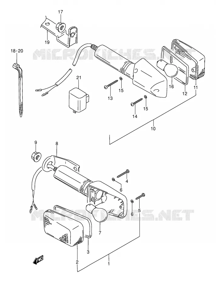 CLIGNOTANTS Suzuki MOTO 250 DR 1994  DR250SR(E24)