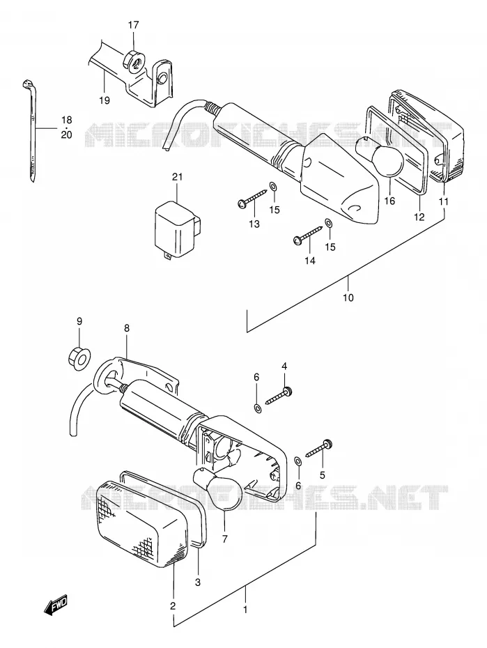 CLIGNOTANTS Suzuki MOTO 350 DR 1994  DR350SER(E2)