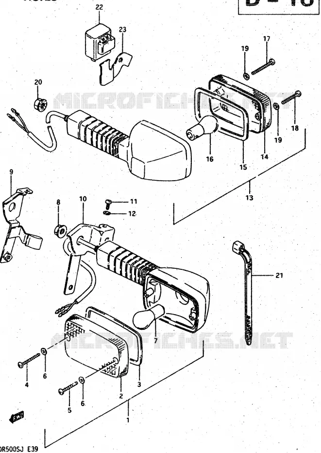 CLIGNOTANTS Suzuki MOTO 500 DR 1986  DR500SG(G/H/J)