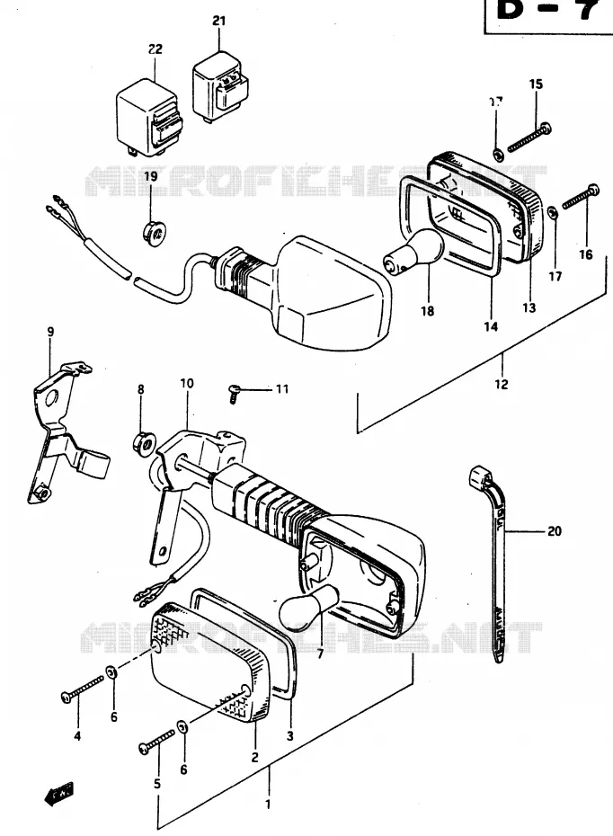 CLIGNOTANTS Suzuki MOTO 650 DR 1990  DR650RUL(L)