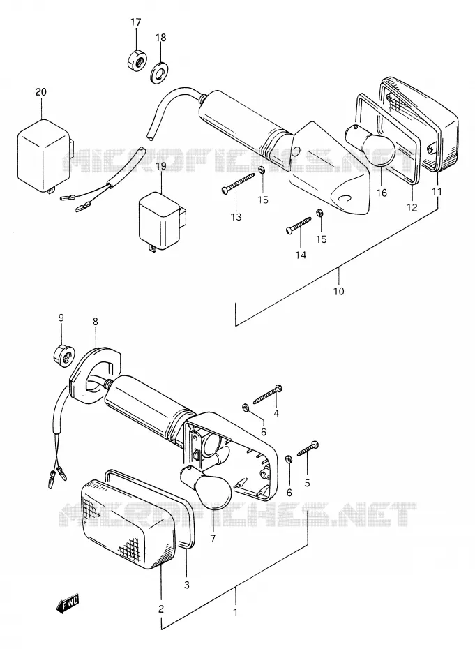 CLIGNOTANTS Suzuki MOTO 650 DR 1991  DR650RSM(E2)