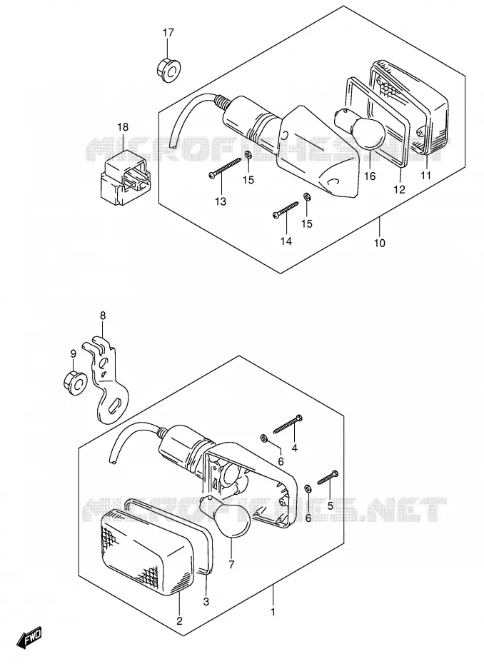 CLIGNOTANTS Suzuki MOTO 650 DR 2001  DR650SEK1(E3/E28)