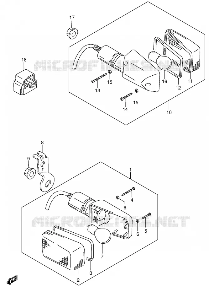 CLIGNOTANTS Suzuki MOTO 650 DR 2001  DR650SEK1(E4)