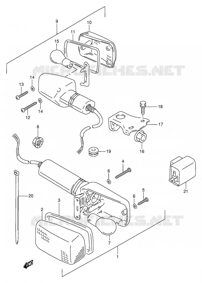 CLIGNOTANTS Suzuki MOTO 800 DR 1997  DR800SUV