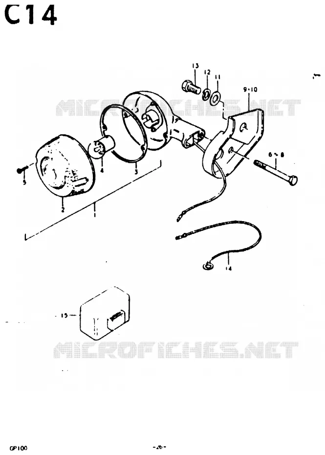 CLIGNOTANTS (UC, UN) Suzuki MOTO 100 GP 1992  GP100N(C/N)
