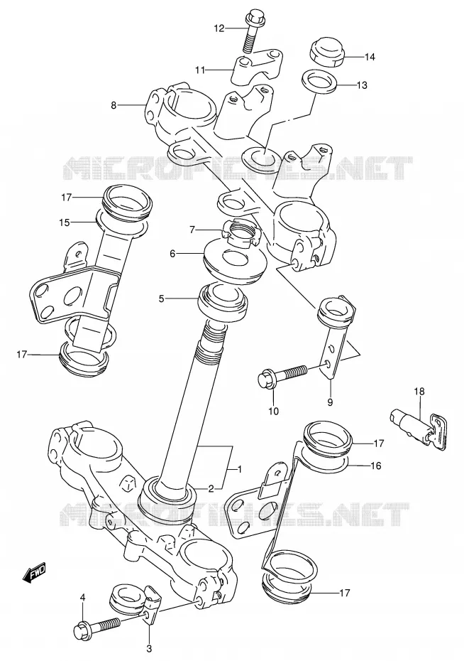 COLONNE DE DIRECTION Suzuki MOTO 250 DR 1993  DR250SP(E24)
