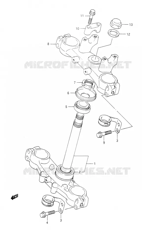 COLONNE DE DIRECTION Suzuki MOTO 350 DR 1991  DR350M(E28)