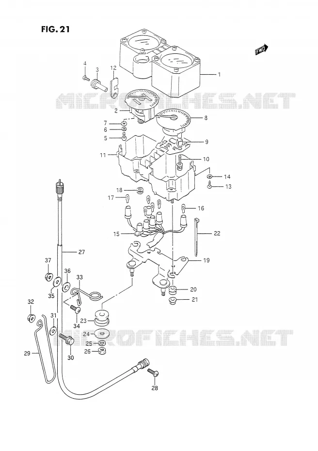 COMPTEUR (DR350SL/SM/SN/SP/SR) Suzuki MOTO 350 DR 1992  DR350SN/SHN(E2)