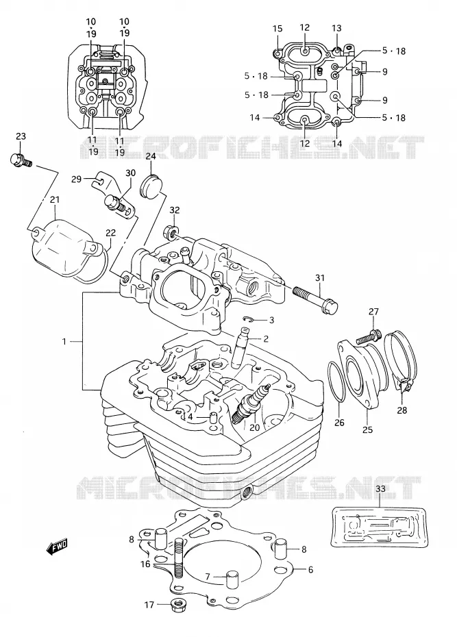 CULASSE Suzuki MOTO 350 DR 1993  DR350P(E28)