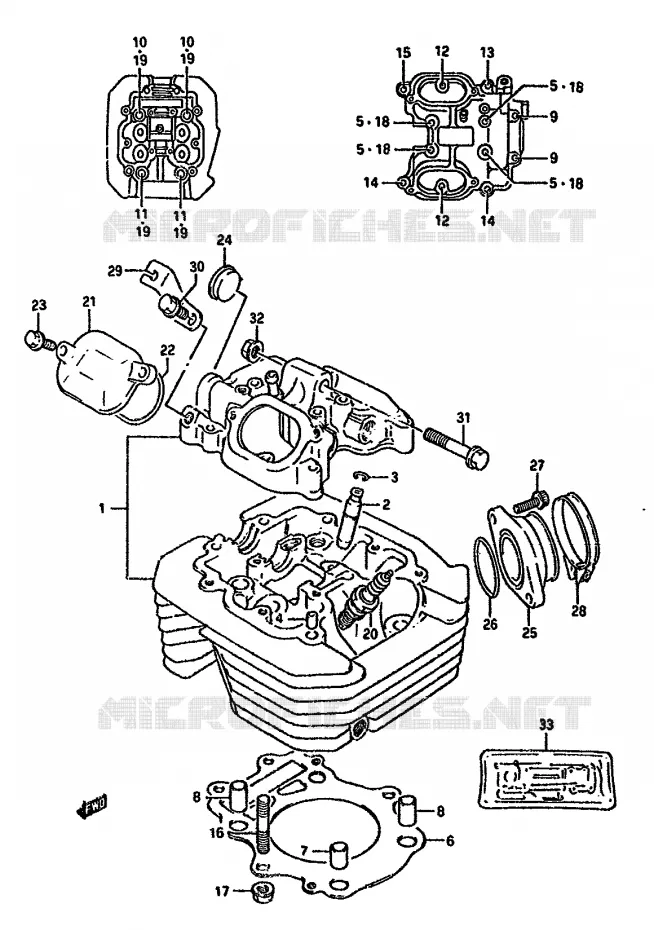 CULASSE Suzuki MOTO 350 DR 1993  DR350SP(L/M/N/P/R)