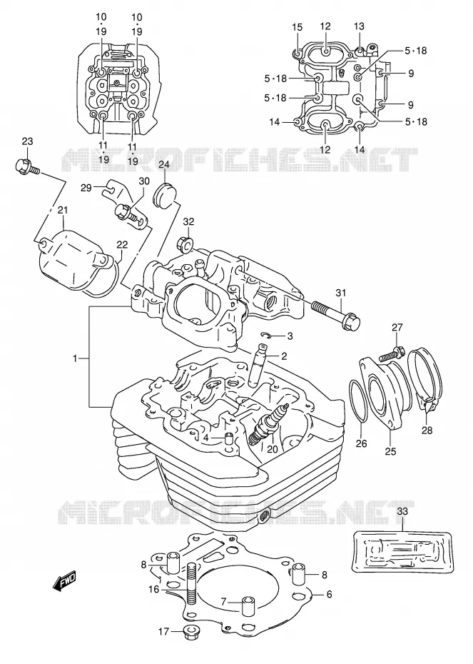 CULASSE Suzuki MOTO 350 DR 1994  DR350R(E1)