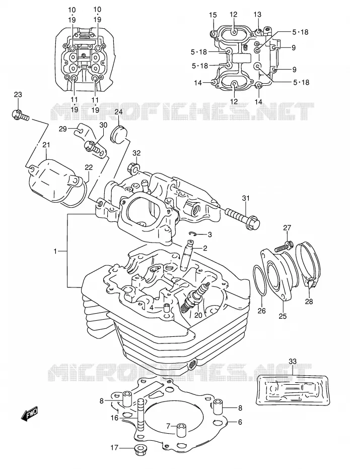CULASSE Suzuki MOTO 350 DR 1994  DR350R(E3)