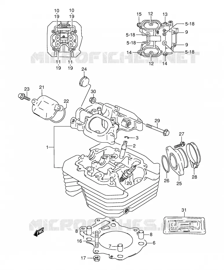 CULASSE Suzuki MOTO 350 DR 1999  DR350SEX(E2)