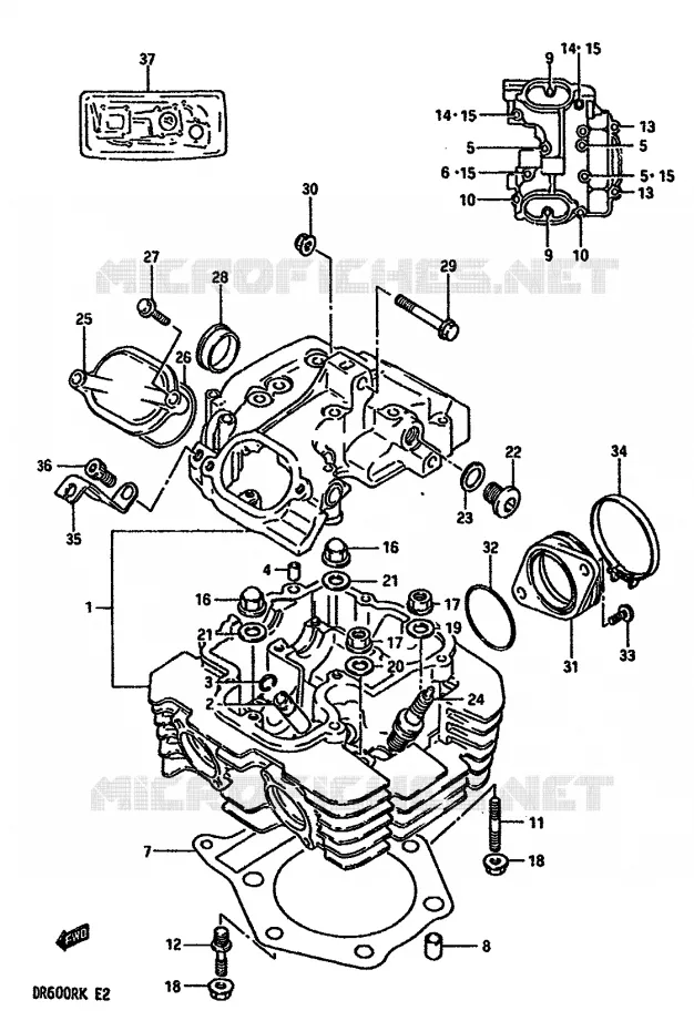 CULASSE Suzuki MOTO 600 DR 1988  DR600RJ(E2)