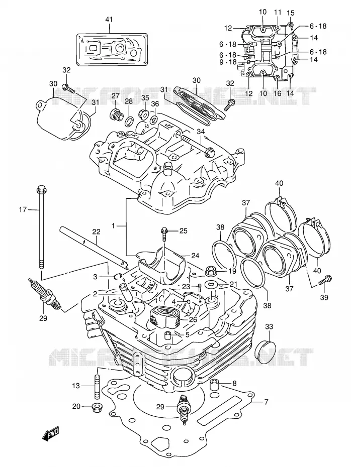 CULASSE Suzuki MOTO 800 DR 1997  DR800SV(E4)
