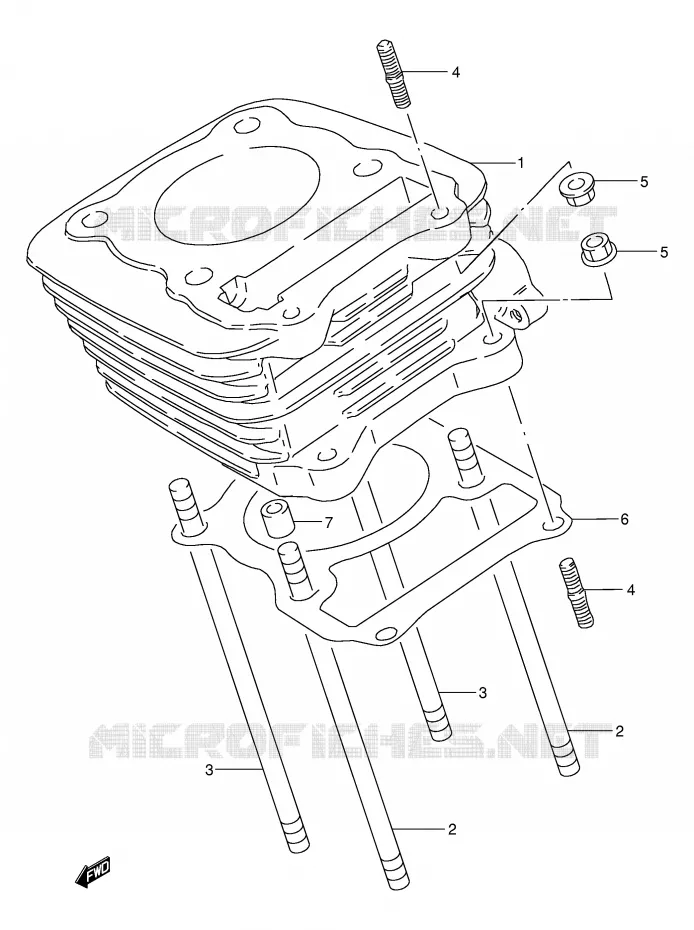 CYLINDRE Suzuki MOTO 200 DR 2003  DR200SEK3(E24)
