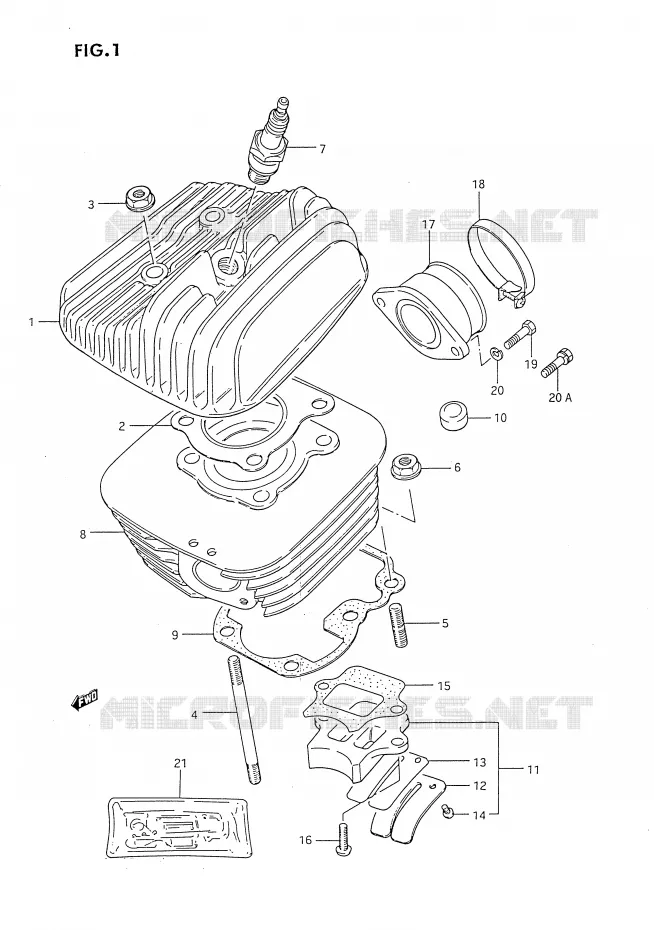 CYLINDRE Suzuki MOTO 80 DS 1992  DS80N(E24)