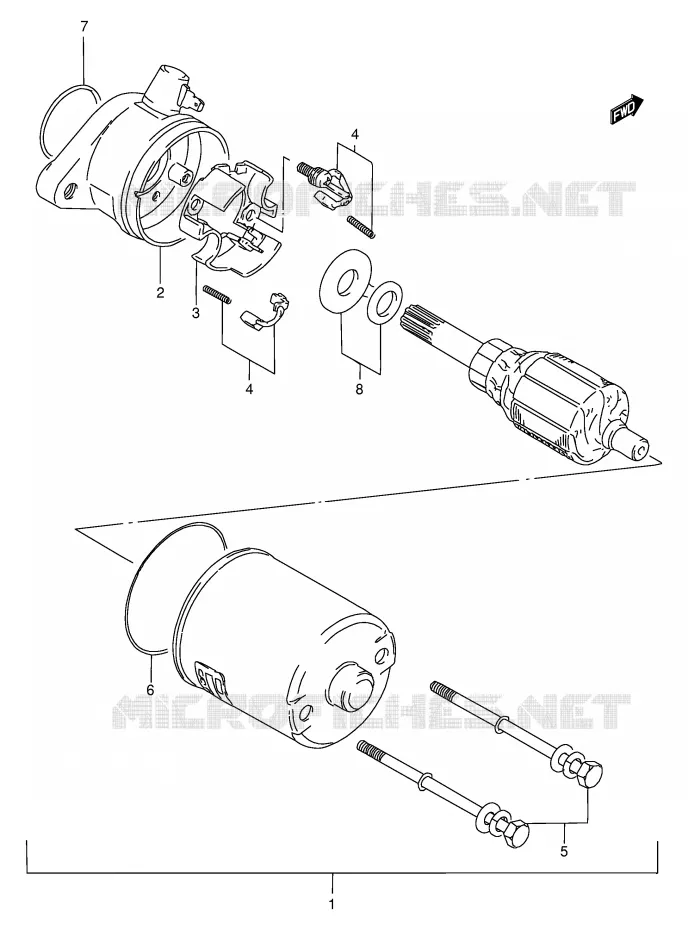 DEMARREUR (FB100DG/DR/DS/DV) Suzuki SCOOTER 100 FB 1997  FB100DV(E71)
