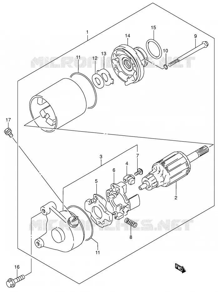 DEMARREUR (MODELE K1) Suzuki MOTO 200 DR 2002  DR200SEK2(E3/E28)