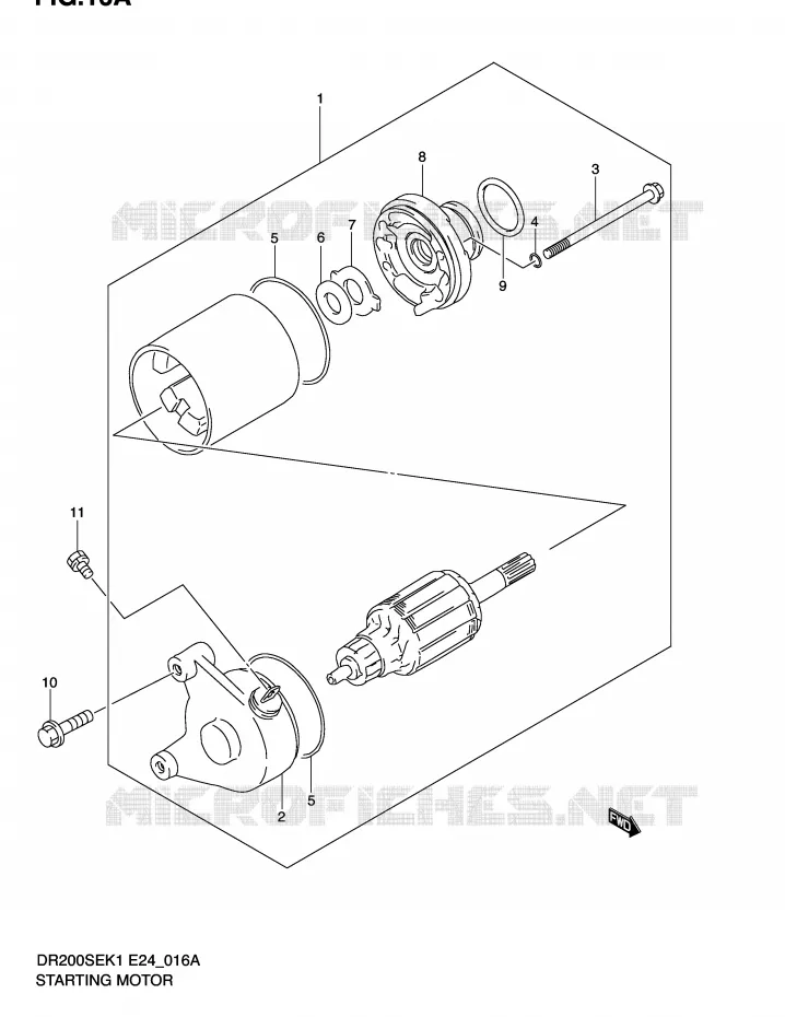 DEMARREUR (MODELE K2/K3/K4/K5) Suzuki MOTO 200 DR 2003  DR200SEK3(E24)