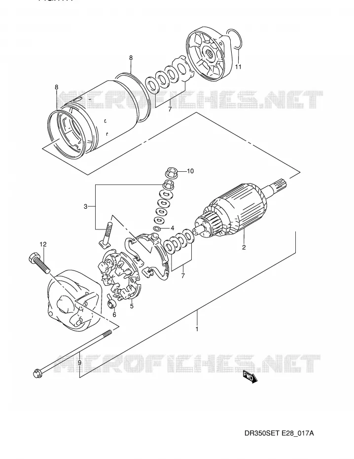 DEMARREUR (MODELE R/S) Suzuki MOTO 350 DR 1990  DR350SL(E28)