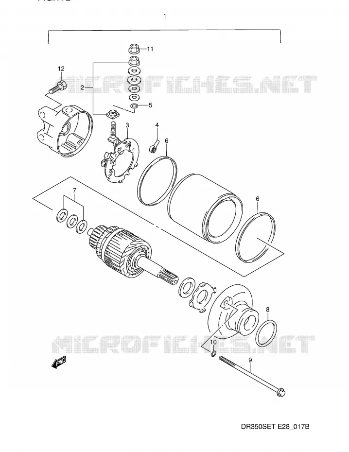 DEMARREUR (MODELE T) Suzuki MOTO 350 DR 1992  DR350SN(E28)