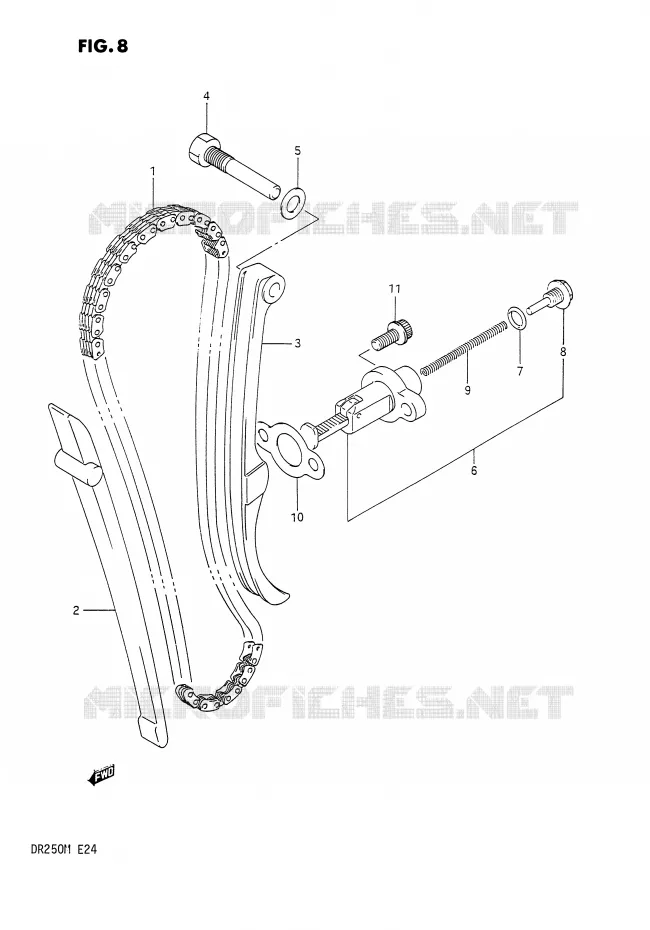 DISTRIBUTION Suzuki MOTO 250 DR 1990  DR250L(E24)