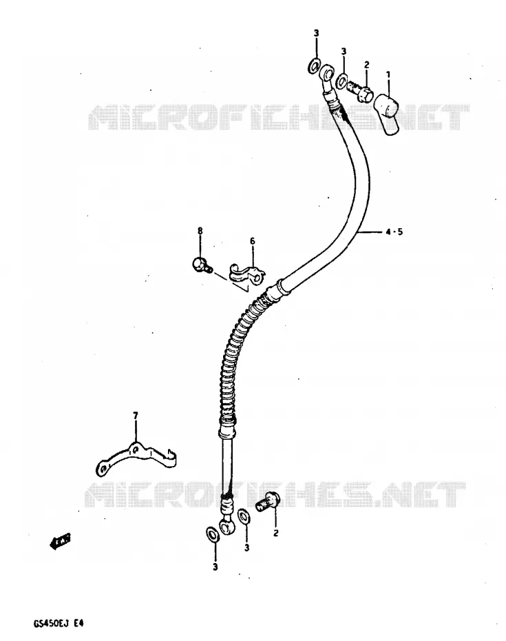 DURITE DE FREIN AVANT (MODELE J) Suzuki MOTO 450 GS-S 1988  GS450SUJ(E/F/G/H/J)