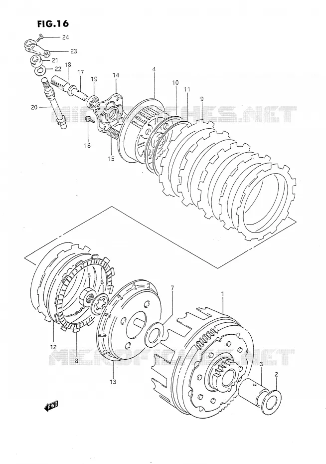 EMBRAYAGE (MODELE N/P) Suzuki MOTO 650 DR 1994  DR650RR(E4)