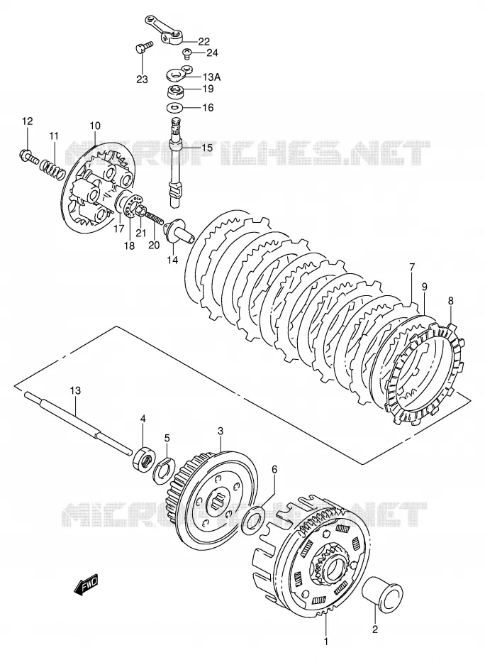 EMBRAYAGE Suzuki MOTO 200 DR 2001  DR200SEK1(E3/E28)