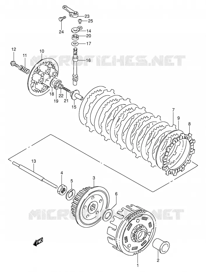 EMBRAYAGE Suzuki MOTO 200 DR 2005  DR200SEK5(E24)