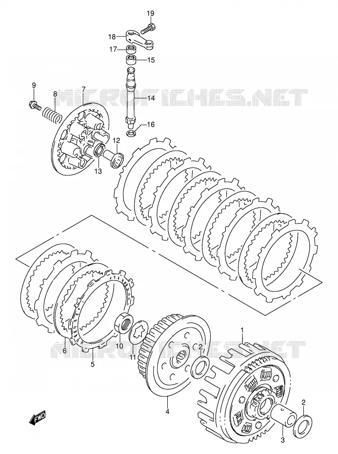 EMBRAYAGE Suzuki MOTO 250 DR 1991  DR250SM(E24)
