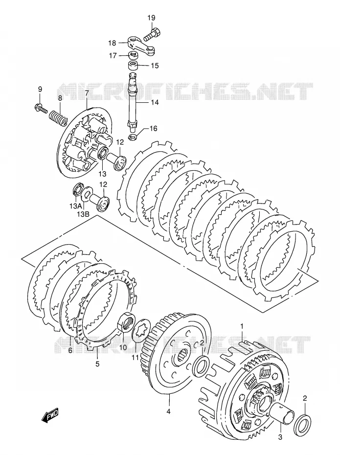 EMBRAYAGE Suzuki MOTO 350 DR 1994  DR350SER(E2)