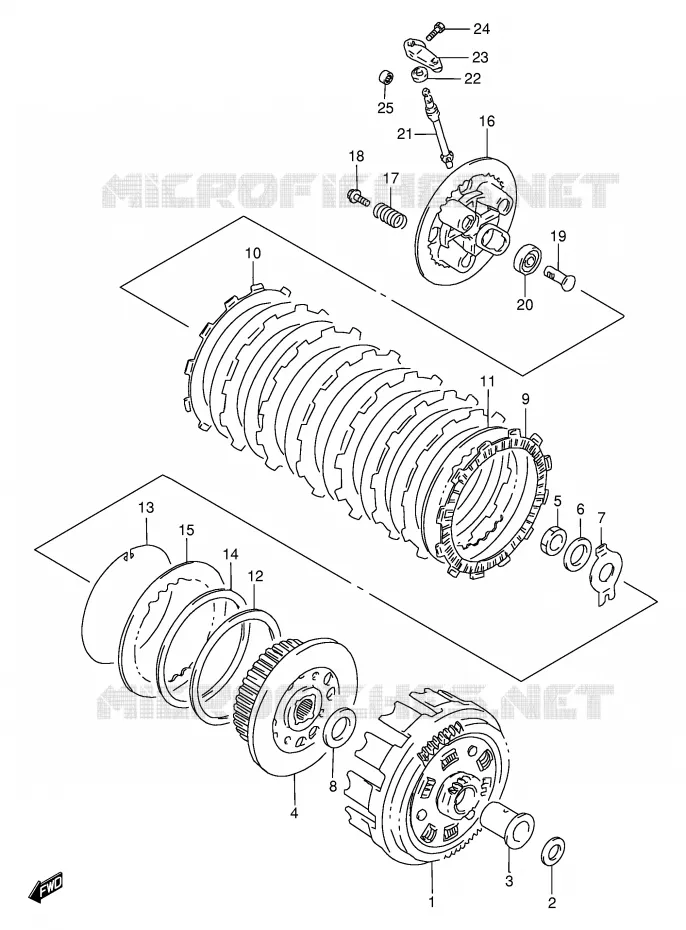 EMBRAYAGE Suzuki MOTO 650 DR 1998  DR650SEUW(E4)