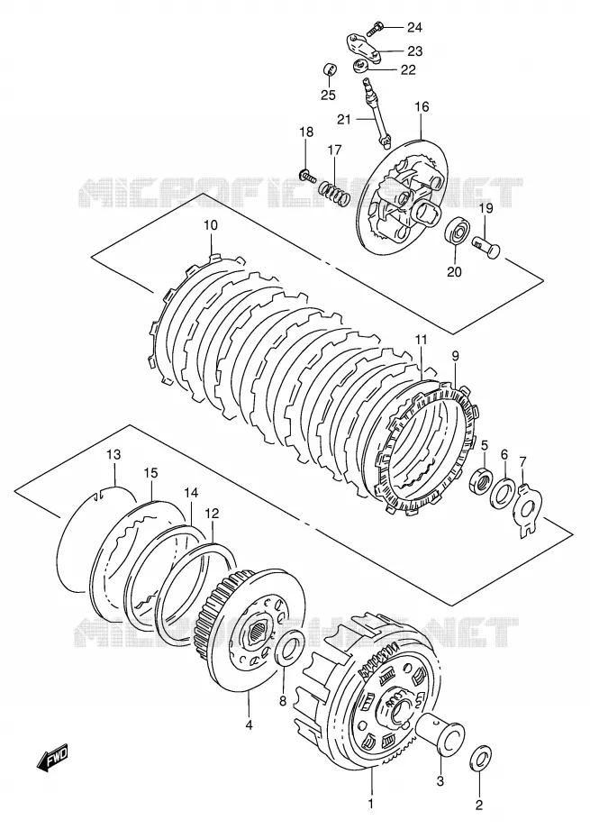 EMBRAYAGE Suzuki MOTO 650 DR 2002  DR650SEK2(E3/E28)