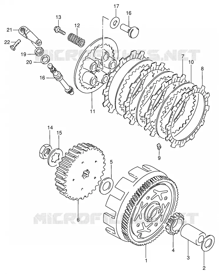 EMBRAYAGE Suzuki MOTO 80 DS 1996  DS80T(E3/E28)