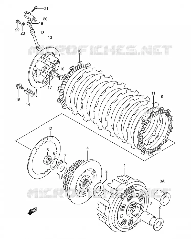 EMBRAYAGE Suzuki MOTO 800 DR 1994  DR800SUR