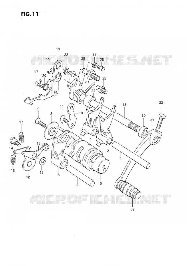 ENSEMBLE DE SELECTION DE VITESSES Suzuki MOTO 80 DS 1986  DS80G(E24)