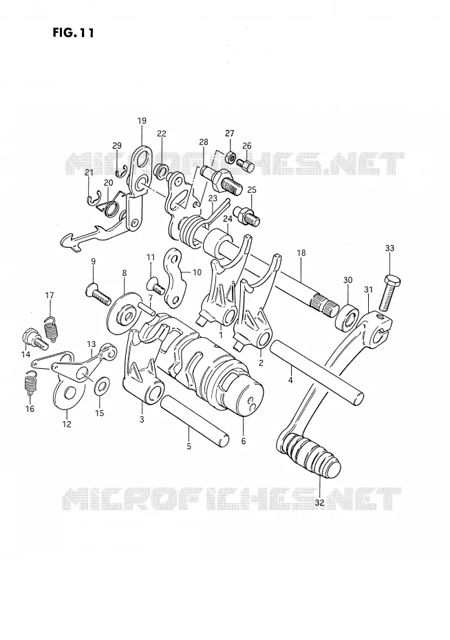 ENSEMBLE DE SELECTION DE VITESSES Suzuki MOTO 80 DS 1993  DS80P(E3)