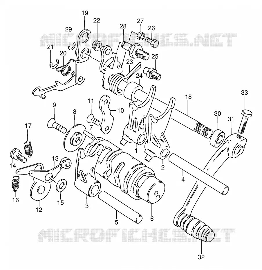 ENSEMBLE DE SELECTION DE VITESSES Suzuki MOTO 80 DS 1996  DS80T(E24)