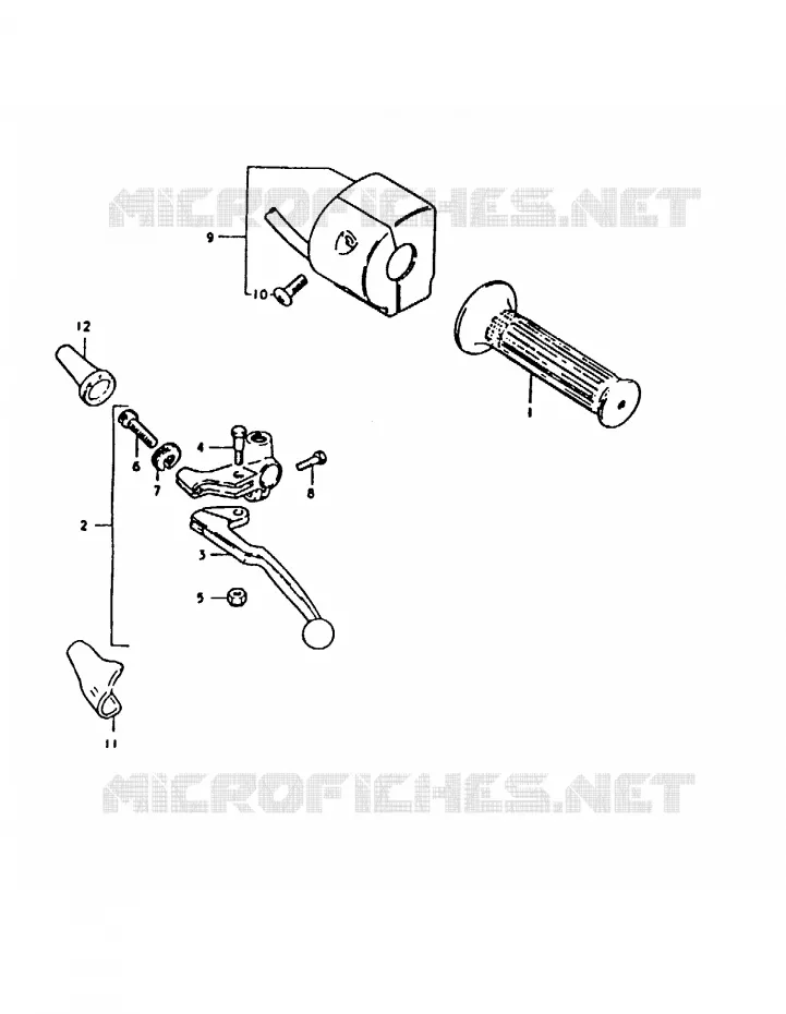 ENSEMBLE POIGNEE GAUCHE Suzuki MOTO 1000 GS 1980  GS1000T(T)