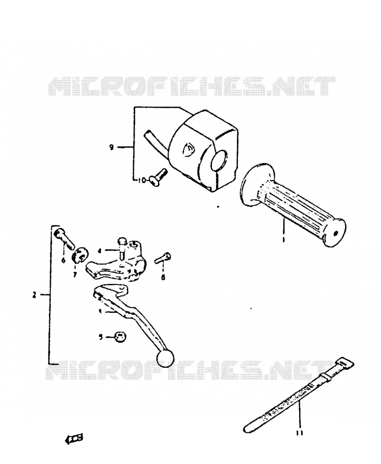 ENSEMBLE POIGNEE GAUCHE Suzuki MOTO 250 GS 1996  GS250TT(T/X)