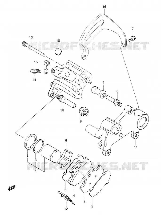 ETRIER DE FREIN ARRIERE (MODELE L/M) Suzuki MOTO 350 DR 1992  DR350N(E28)