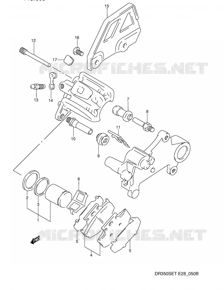 ETRIER DE FREIN ARRIERE (MODELE R/S/T) Suzuki MOTO 350 DR 1994  DR350SER(E28)