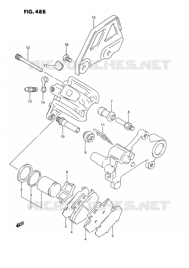 ETRIER DE FREIN ARRIERE (MODELE R) Suzuki MOTO 350 DR 1993  DR350SP(E2)
