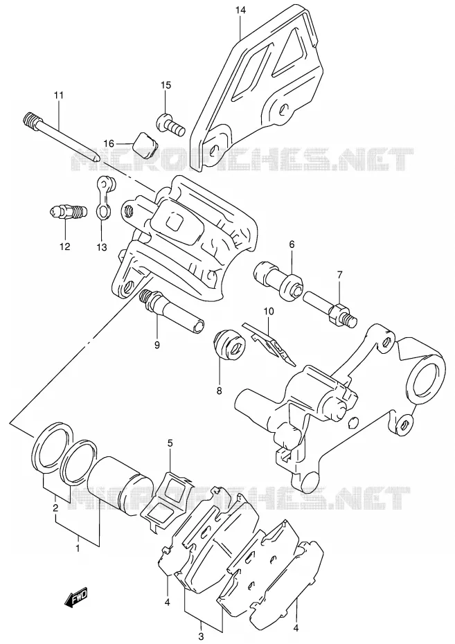 ETRIER DE FREIN ARRIERE Suzuki MOTO 350 DR 1999  DR350X(E1)
