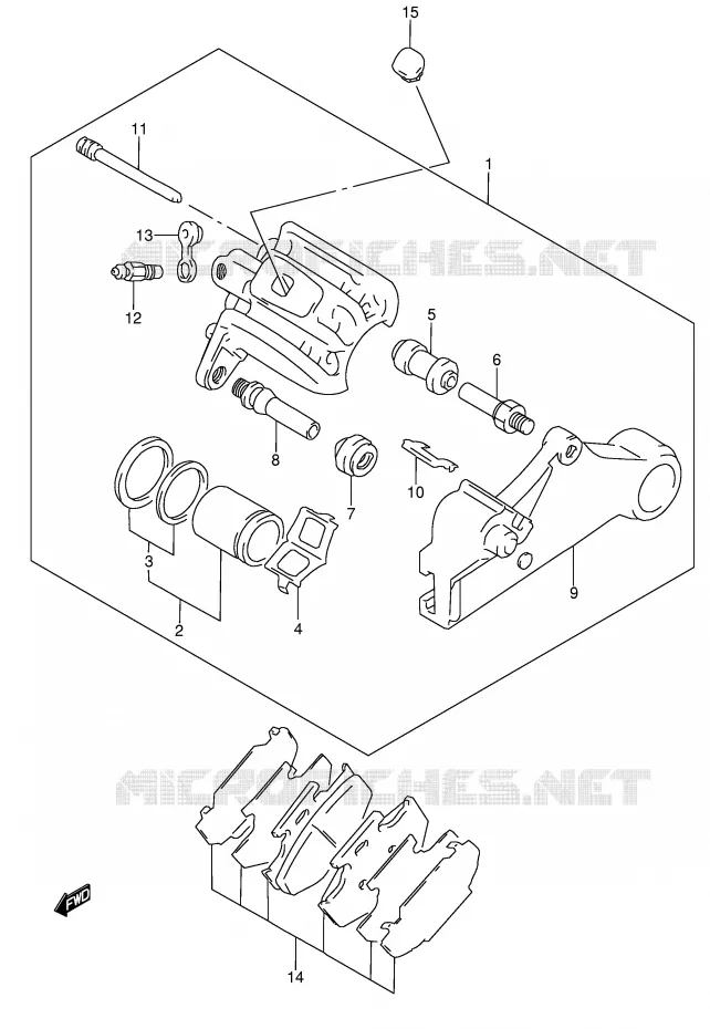ETRIER DE FREIN ARRIERE Suzuki MOTO 650 DR 2001  DR650SEUK1(E4)